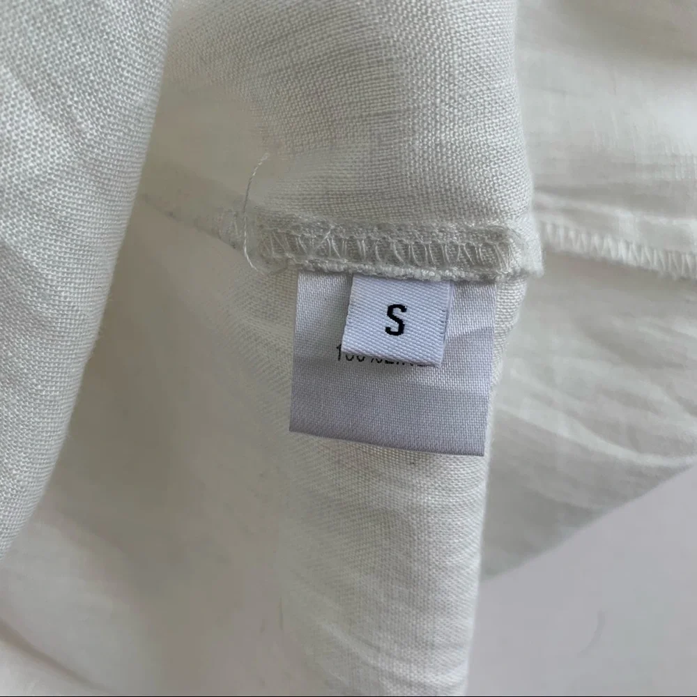 Linen Ruffle Wrap Dress - Picture 6 of 7